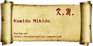 Komlós Miklós névjegykártya
