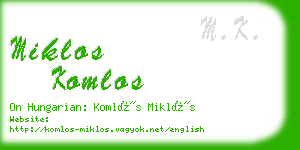 miklos komlos business card